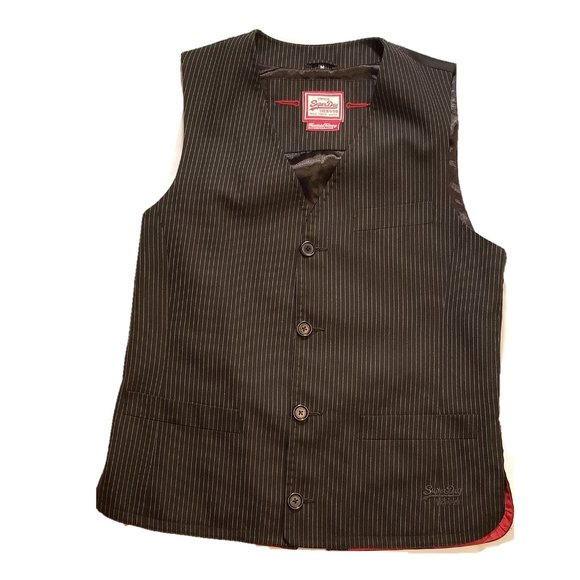 Vintage SuperDry Men's Pinstripe Wastecoat - Picture 8 of 10